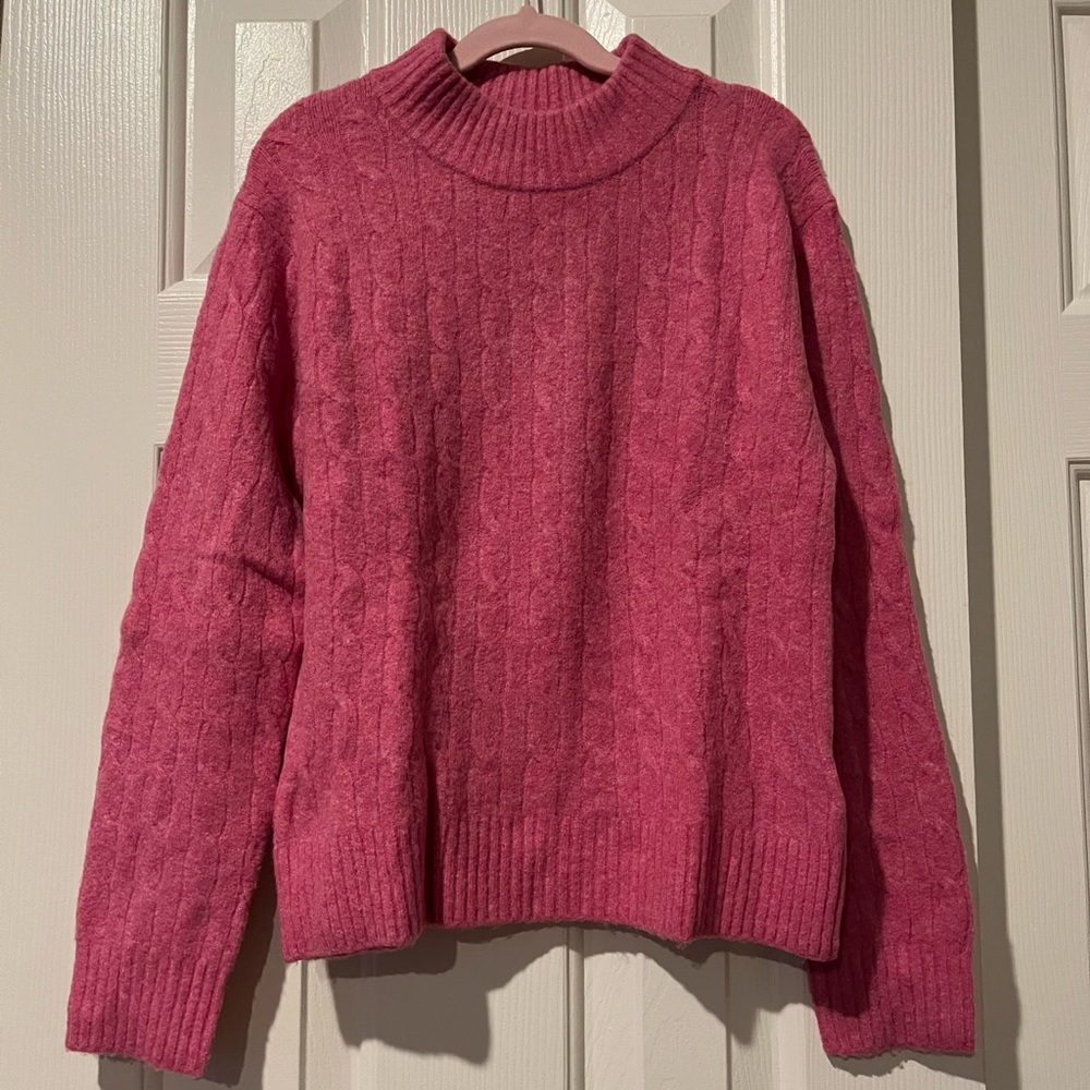 J Crew Crewcuts pink cable knit sweater in L (10-11)
